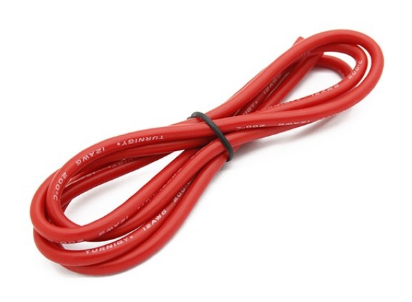 Провод в силиконовой изоляции  8AWG, цвет красный (1 метр)